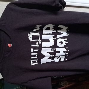 OUTLAW MUD SHOE TEE.SIZE L BLACK SHORT SLEEVE